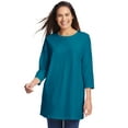 thumbnail image 1 of Woman Within Plus Size Perfect Three-Quarter Sleeve Crewneck Tunic, 1 of 6