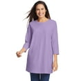 thumbnail image 1 of Woman Within Plus Size Perfect Three-Quarter Sleeve Crewneck Tunic, 1 of 5