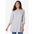 thumbnail image 1 of Woman Within Plus Size Perfect Three-Quarter Sleeve Crewneck Tunic, 1 of 6