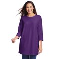 thumbnail image 1 of Woman Within Plus Size Perfect Three-Quarter Sleeve Crewneck Tunic, 1 of 5