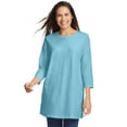 thumbnail image 1 of Woman Within Plus Size Perfect Three-Quarter Sleeve Crewneck Tunic, 1 of 6
