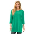 thumbnail image 1 of Woman Within Plus Size Perfect Three-Quarter-Sleeve Scoopneck Tunic, 1 of 6