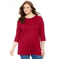 thumbnail image 1 of Woman Within Plus Size Perfect Three-Quarter-Sleeve Scoopneck Tunic, 1 of 6