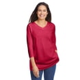thumbnail image 1 of Woman Within Plus Size Perfect Three-Quarter Sleeve V-Neck Tee (Petite Available), 1 of 5