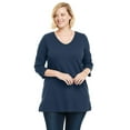thumbnail image 1 of Woman Within Plus Size Perfect Three-Quarter Sleeve V-Neck Tunic, 1 of 6