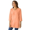 thumbnail image 1 of Woman Within Plus Size Perfect Three-Quarter Sleeve V-Neck Tunic, 1 of 5