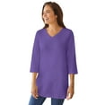 thumbnail image 1 of Woman Within Plus Size Perfect Three-Quarter Sleeve V-Neck Tunic, 1 of 6