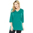 thumbnail image 1 of Woman Within Plus Size Perfect Three-Quarter Sleeve V-Neck Tunic, 1 of 6