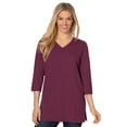 thumbnail image 1 of Woman Within Plus Size Perfect Three-Quarter Sleeve V-Neck Tunic, 1 of 6