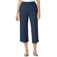 thumbnail image 1 of Woman Within Plus Size Petite 7-Day Elastic-Waist Pull-On Cotton Denim Capri Jeans, 1 of 5