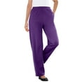 thumbnail image 1 of Woman Within Plus Size Petite 7-Day Knit Ribbed Straight-Leg Pull-On Pants, 1 of 5