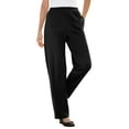 thumbnail image 1 of Woman Within Plus Size Tall 7-Day Knit Ribbed Straight-Leg Pull-On Pants, 1 of 6