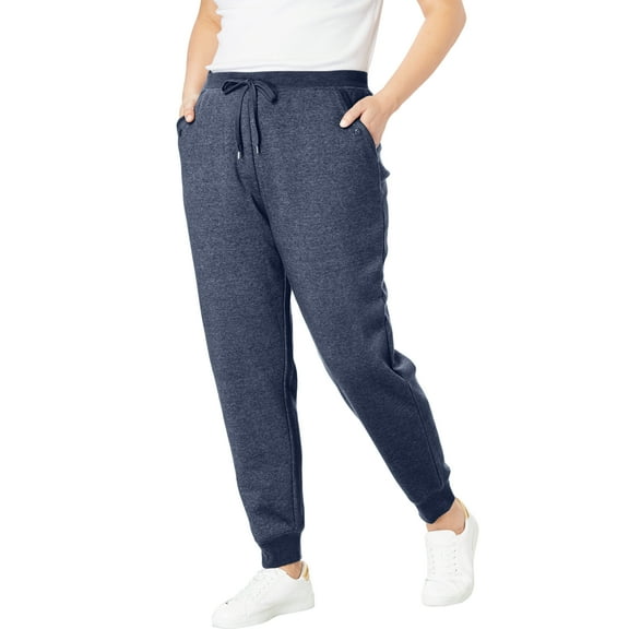 Woman Within Plus Size Better-Fleece Pull-On Jogger Sweatpants