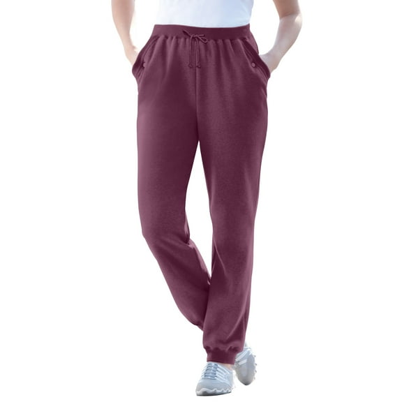 Woman Within Plus Size Petite Better-Fleece Pull-On Jogger Sweatpants