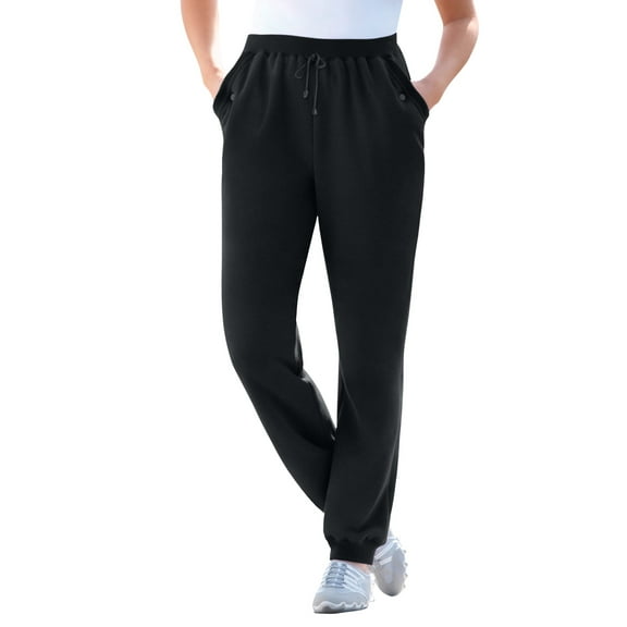 Woman Within Plus Size Petite Better-Fleece Pull-On Jogger Sweatpants