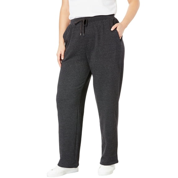 Woman Within Plus Size Petite Better-Fleece Pull-On Drawstring Sweatpants