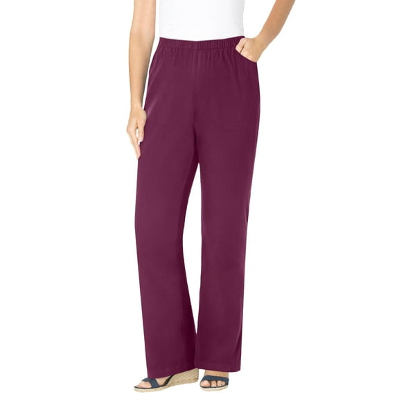 Woman Within Plus Size Petite Fineline Stretch Denim Pull-On Bootcut Jeans