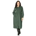 thumbnail image 1 of Woman Within Plus Size Petite Button Front Corduroy Dress, 1 of 3