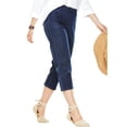 thumbnail image 1 of Woman Within Plus Size Petite Fineline Stretch Denim Pull-On Capri Jeans, 1 of 3