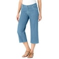 thumbnail image 1 of Woman Within Plus Size Petite Stretch Denim Five-Pocket Capri Jeans, 1 of 6