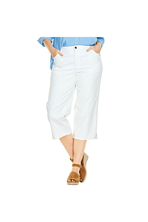 Plus Size Petite Stretch Denim Five-Pocket Capri Jeans