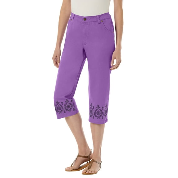 Woman Within Plus Size Petite Capri Stretch Denim Jean