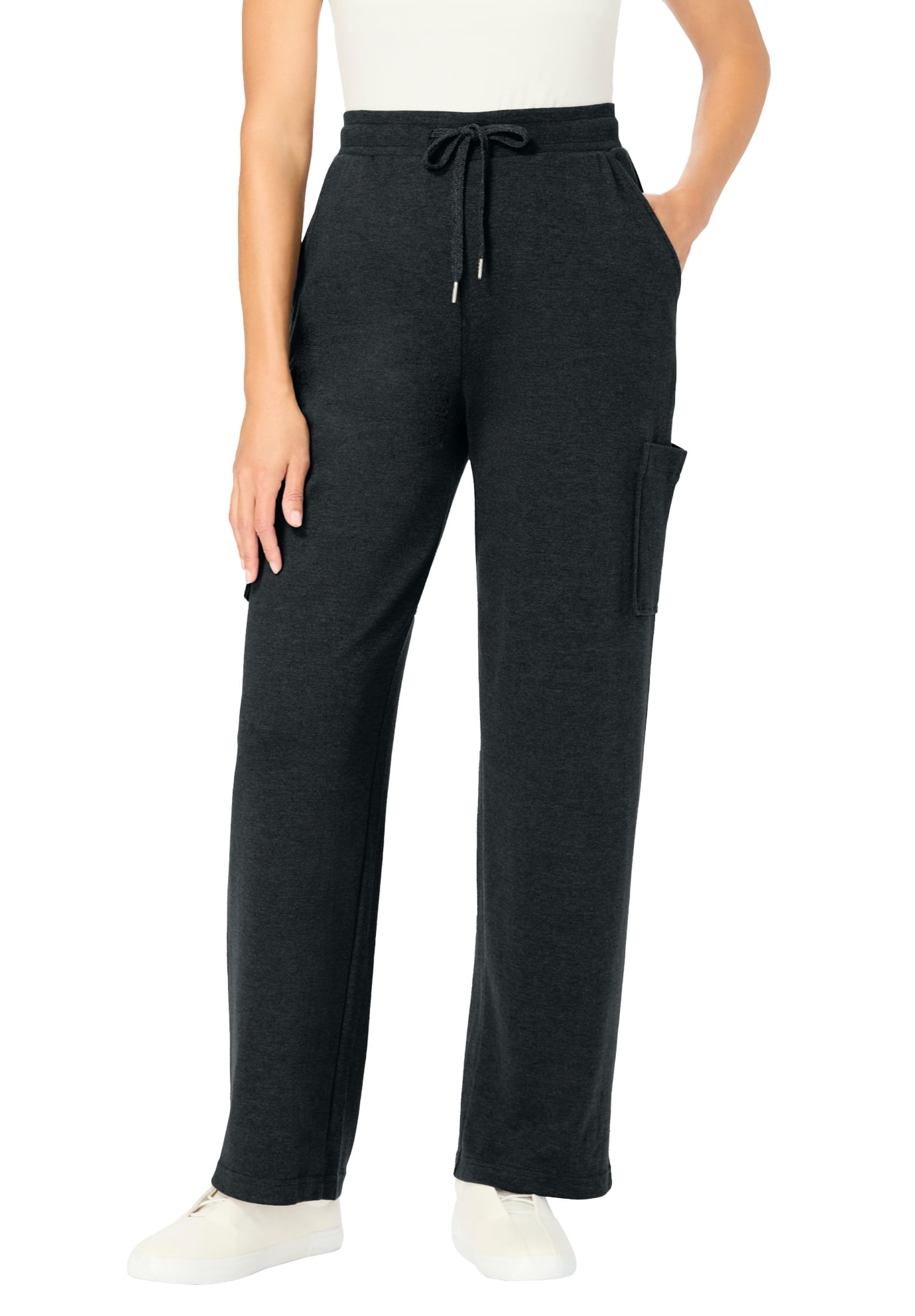 Plus Size Knit Pull-On Drawstring Cargo Pants