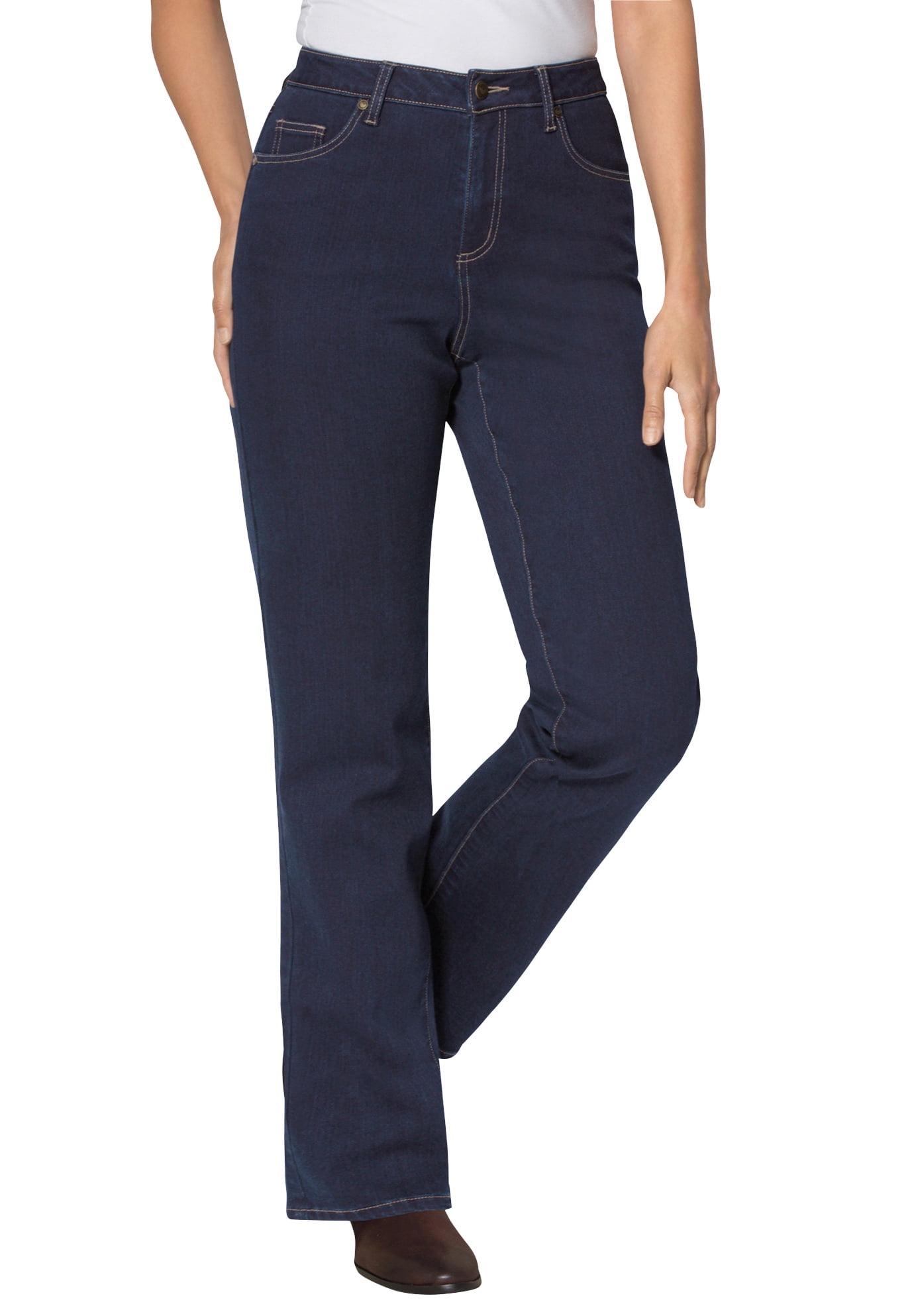 Woman Within Plus Size Bootcut Stretch Comfort Denim Jeans - Five-Pocket, Super Soft