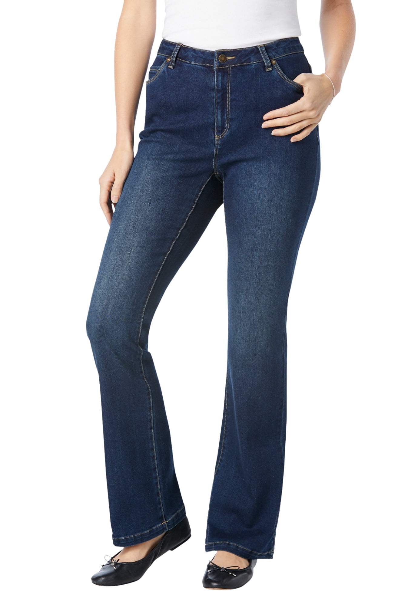 Jean Femme Lee Bootcut Mi-hauteur Taille 40 Jambe 28 Noir Délavé - Occasion Très Bon état