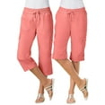 thumbnail image 1 of Woman Within Plus Size Petite Convertible Length Cargo Capri/Bermuda, 1 of 6