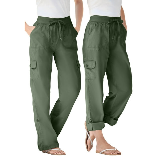 Woman Within Women's Plus Size Petite Convertible Length Cargo Pant ...