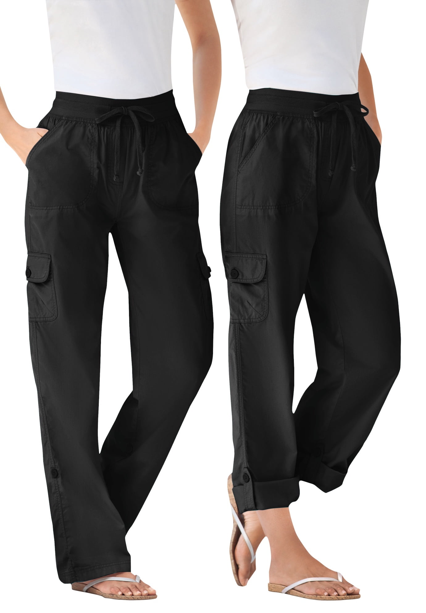 Sheebo Womens Full Length Cotton Leggings with Pockets Pants for