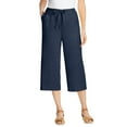 thumbnail image 1 of Woman Within Plus Size Petite Drawstring Denim Capri, 1 of 5