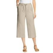 Woman Within Plus Size Petite Drawstring Denim Capri
