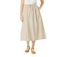 thumbnail image 1 of Woman Within Plus Size Petite Drawstring Denim Skirt, 1 of 6