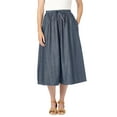 thumbnail image 1 of Woman Within Plus Size Petite Drawstring Denim Skirt, 1 of 5