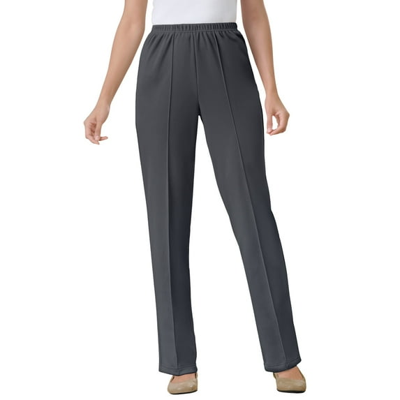 Woman Within Women's Plus Size Petite The Hassle-Free Elastic-Waist Soft Knit Pant