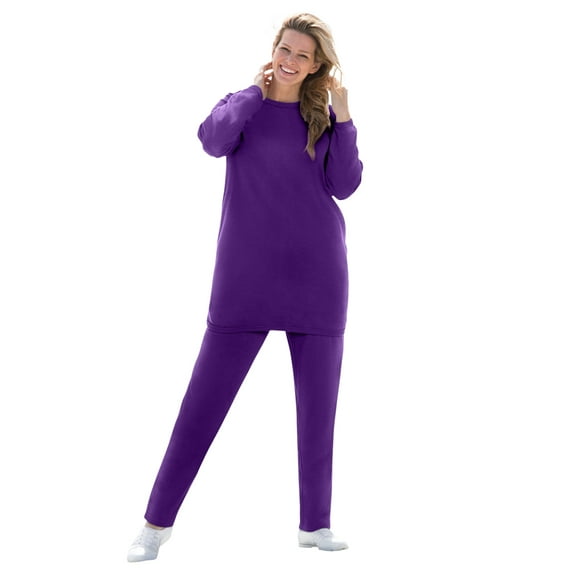 Woman Within Plus Size Petite Fleece Sweatshirt Set