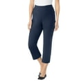 thumbnail image 1 of Woman Within Plus Size Petite Pull-On Flex Elastic-Waist Stretch Denim Capri Jeans, 1 of 4