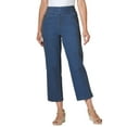 thumbnail image 1 of Woman Within Plus Size Petite Pull-On Flex Elastic-Waist Stretch Denim Capri Jeans, 1 of 6
