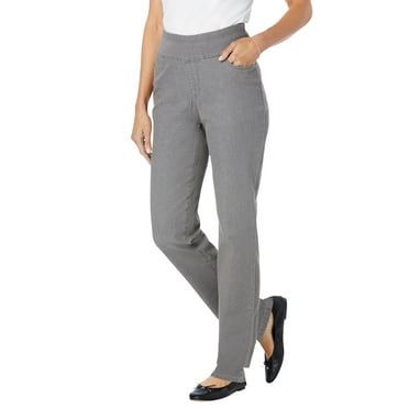 Woman Within Plus Size Petite Flex-Fit Pull-On Straight-Leg Denim Jean