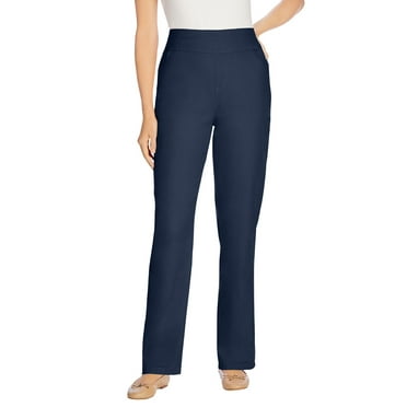 Woman Within Plus Size Petite Flex-Fit Pull-On Straight-Leg Denim Jean