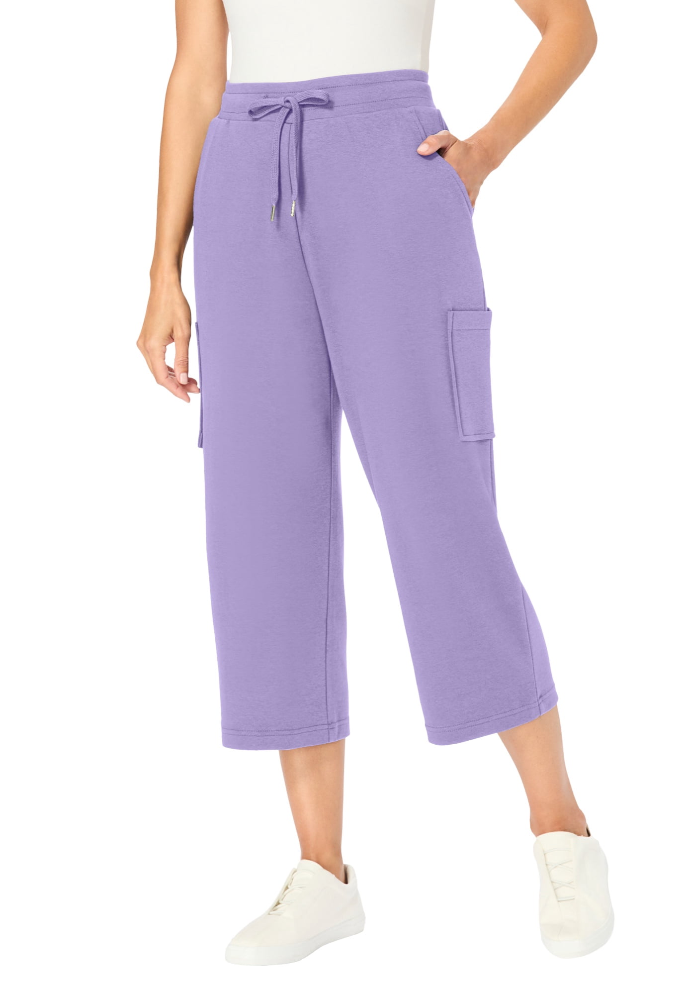 Woman Within Plus Size Knit Cargo Capri - Walmart.com