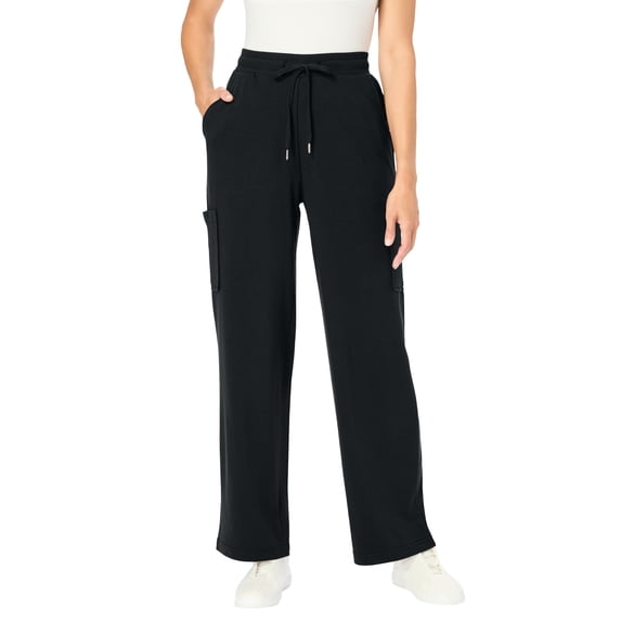 Woman Within Plus Size Petite Knit Pull-On Drawstring Cargo Pants