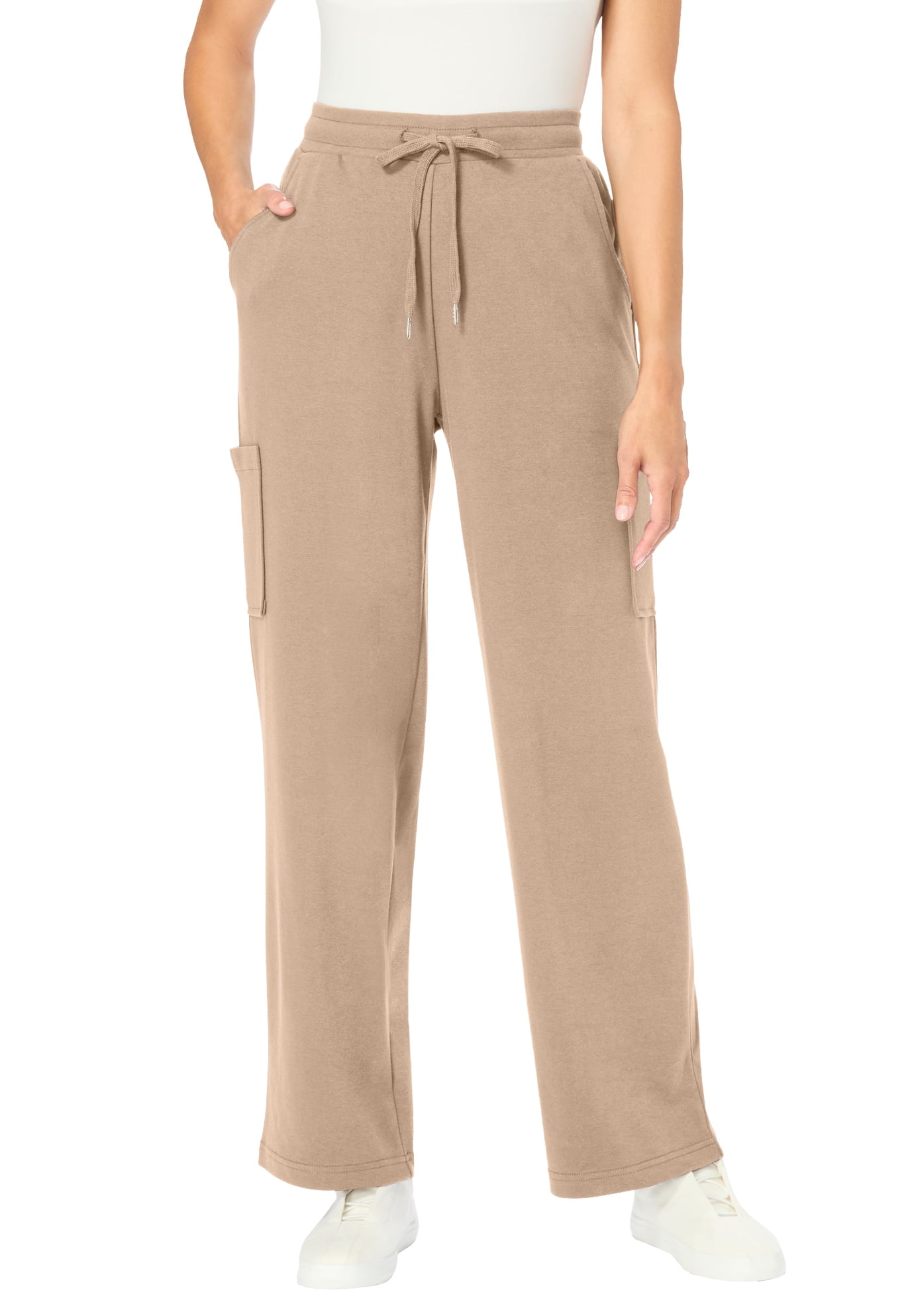 Plus Size Petite Knit Pull-On Drawstring Cargo Pants