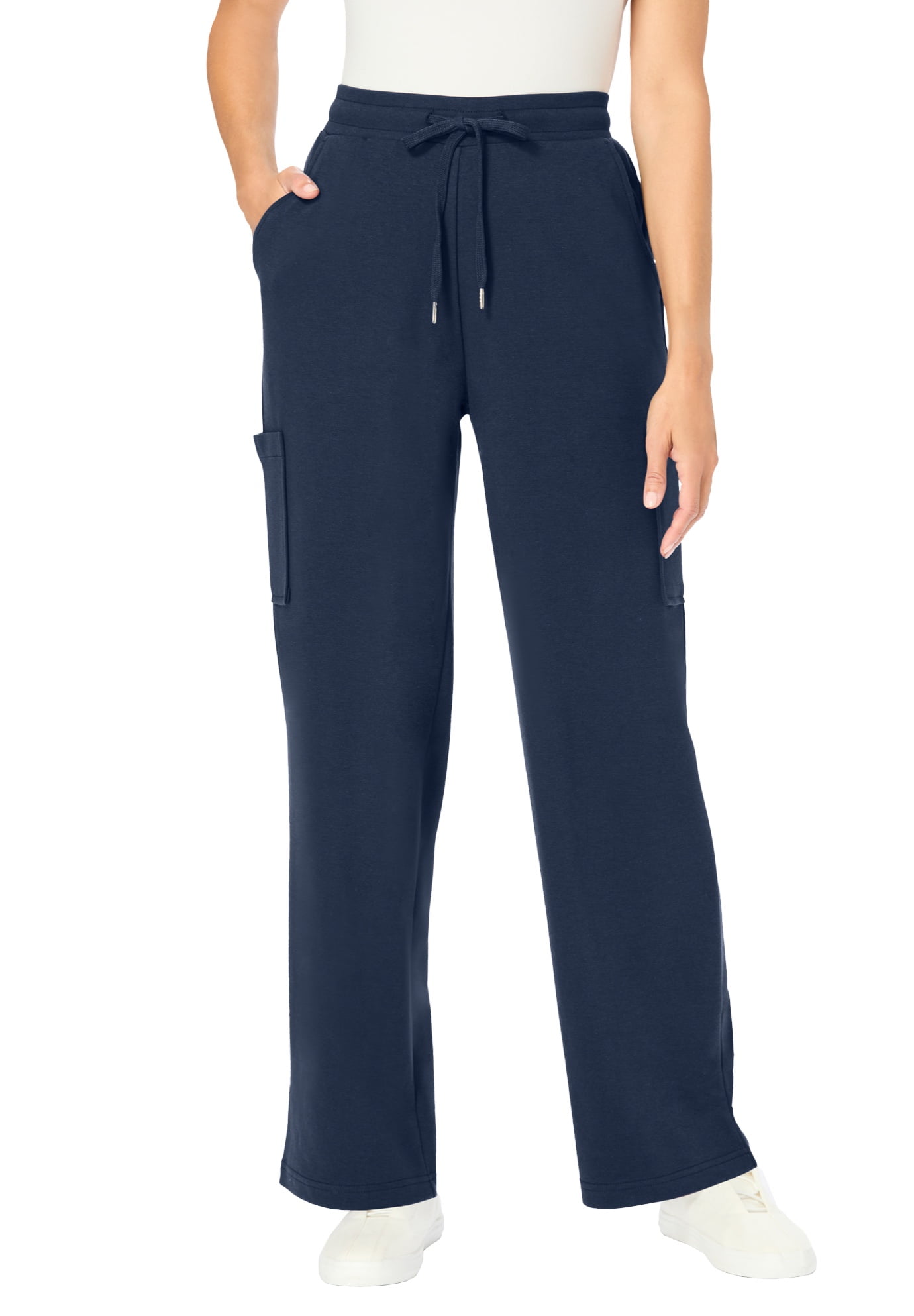 Plus Size Knit Pull-On Drawstring Cargo Pants