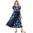 thumbnail image 1 of Woman Within Plus Size Petite Mixed Print Maxi Dress, 1 of 6