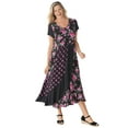thumbnail image 1 of Woman Within Plus Size Petite Mixed Print Maxi Dress, 1 of 6