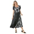 thumbnail image 1 of Woman Within Plus Size Petite Mixed Print Maxi Dress, 1 of 4