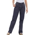 thumbnail image 1 of Woman Within Plus Size Petite Perfect Back-Elastic Gap-Free Straight-Leg Cotton Jeans, 1 of 6
